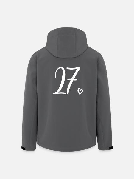 Cute Number 27, 27 Years Old, 27th Birthday Gift - Men’s Recycled Softshell Jacket by Stanley/Stella - black