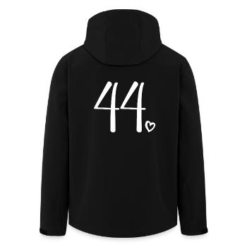 Cute Number 44, 44 Years Old, 44th Birthday Gift - Men’s Recycled Softshell Jacket by Stanley/Stella - black - Back - AI Model Male 185 light (185cm)