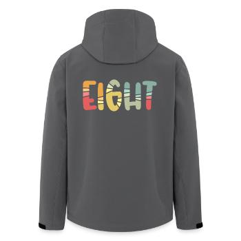 Acht-8-jähriger Geburtstag, 8-jähriges Jubiläum - Recycelte Männer Softshell-Jacke von Stanley/Stella - Schwarz - Hinten - AI Model Male 185 light (185cm)