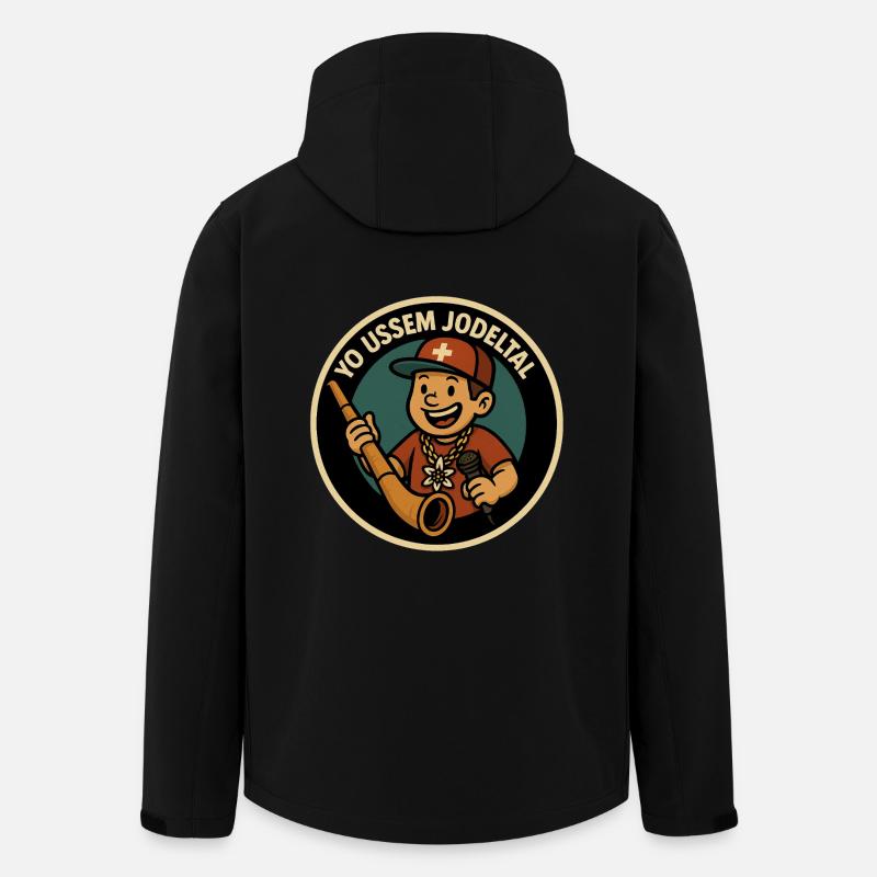 yo ussem jodeltal - Recycelte Männer Softshell-Jacke von Stanley/Stella - Schwarz