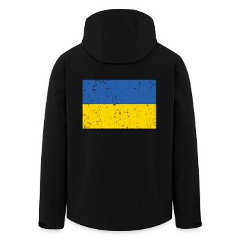 Ukraine Flag Distressed - Men’s Recycled Softshell Jacket by Stanley/Stella - black - Back - AI Model Male 185 light (185cm)