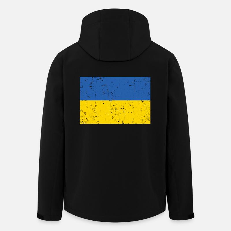 Ukraine Flag Distressed - Men’s Recycled Softshell Jacket by Stanley/Stella - black