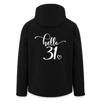 Hello 31 - Cute 31st Birthday Gift For Women - Men’s Recycled Softshell Jacket by Stanley/Stella - black - Back - AI Model Male 185 light (185cm)