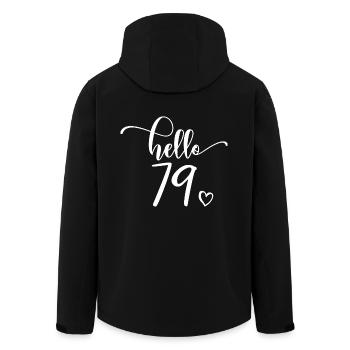 Hello 79 - Süßes Geschenk zum 79. Geburtstag für Frauen - Recycelte Männer Softshell-Jacke von Stanley/Stella - Schwarz - Hinten - AI Model Male 185 light (185cm)
