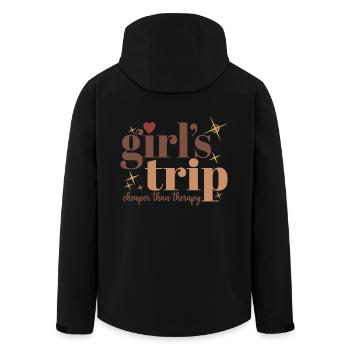 Girl's Trip Cheaper Than Therapy Women Squad Vacay - Men’s Recycled Softshell Jacket by Stanley/Stella - black - Back - AI Model Male 185 light (185cm)