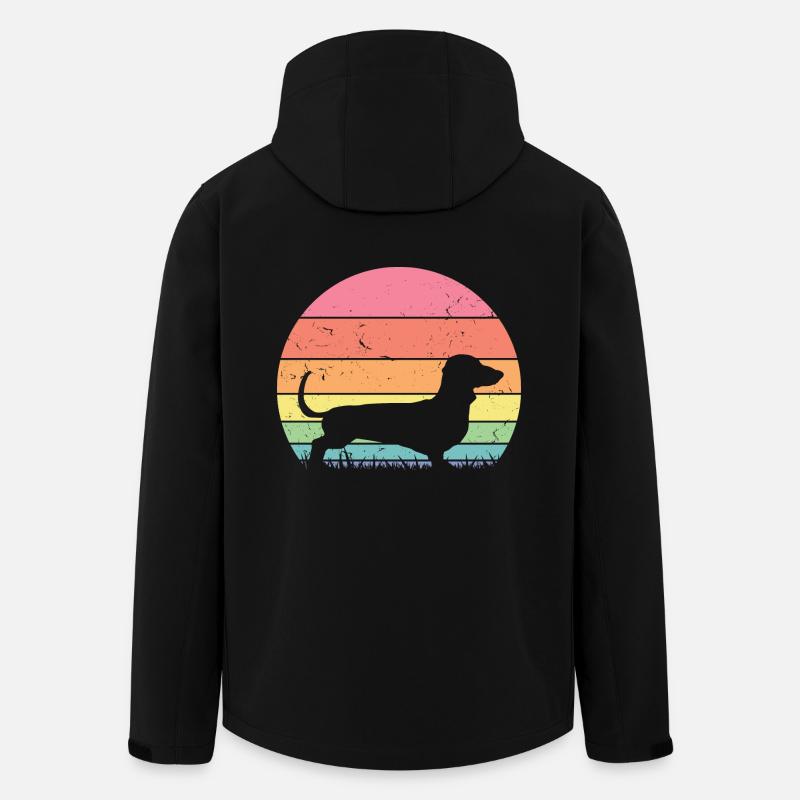 Retro Dackel Silhouette - Hundeliebhaber Geschenk - Recycelte Männer Softshell-Jacke von Stanley/Stella - Schwarz