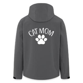 Cat Mom - Cute Paw Cat Lover Mom Cat Owner - Men’s Recycled Softshell Jacket by Stanley/Stella - black - Back - AI Model Male 185 light (185cm)