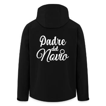 Padre del Novio Groom's Father Wedding Gift - Men’s Recycled Softshell Jacket by Stanley/Stella - black - Back - AI Model Male 185 light (185cm)