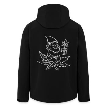 Süßer Zwerg auf fliegendem Hanfblatt - Recycelte Männer Softshell-Jacke von Stanley/Stella - Schwarz - Hinten - AI Model Male 185 light (185cm)