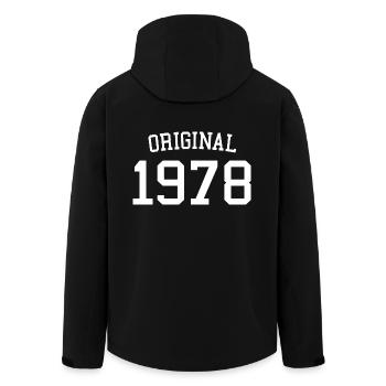 Original 1978 - 44 Years Old, 44th Birthday Gift - Men’s Recycled Softshell Jacket by Stanley/Stella - black - Back - AI Model Male 185 light (185cm)