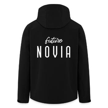 Future Novia Engagement Bridal Shower Wedding - Men’s Recycled Softshell Jacket by Stanley/Stella - black - Back - AI Model Male 185 light (185cm)