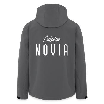 Future Novia Engagement Bridal Shower Wedding - Men’s Recycled Softshell Jacket by Stanley/Stella - anthracite - Back - AI Model Male 185 light (185cm)