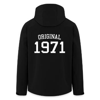 Cadeau de 51e anniversaire pour hommes et femmes, original 1971 - Veste softshell homme en polyester recyclé Stanley/Stella - noir - Dos - AI Model Male 185 light (185cm)