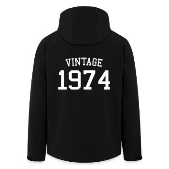 Vintage 1974 50e anniversaire hommes femmes 50 ans - Veste softshell homme en polyester recyclé Stanley/Stella - noir - Dos - AI Model Male 185 light (185cm)