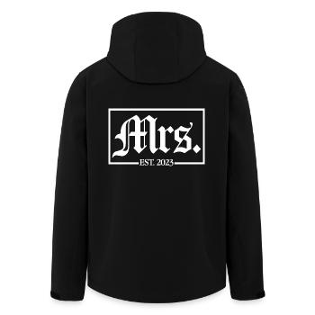 Mme Est. 2023 Fiançailles Mariage Douche nuptiale - Veste softshell homme en polyester recyclé Stanley/Stella - noir - Dos - AI Model Male 185 light (185cm)