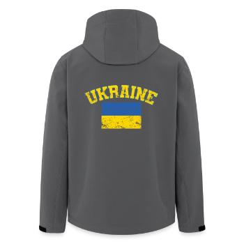 Ukrainische Flagge der Ukraine - Recycelte Männer Softshell-Jacke von Stanley/Stella - Schwarz - Hinten - AI Model Male 185 light (185cm)