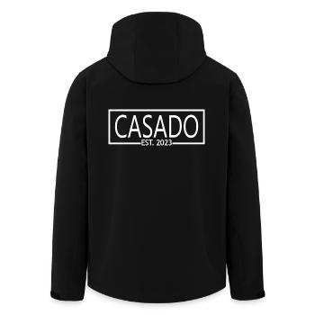 Casado Est. 2023 Engagement Groom's Wedding Party - Men’s Recycled Softshell Jacket by Stanley/Stella - black - Back - AI Model Male 185 light (185cm)