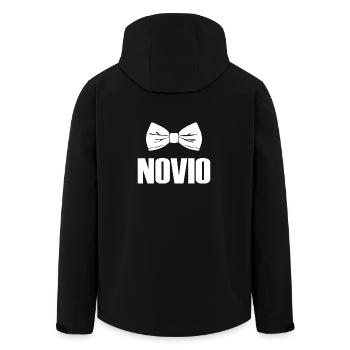 Novio Boyfriend Bowtie Engagement Wedding Groom - Men’s Recycled Softshell Jacket by Stanley/Stella - black - Back - AI Model Male 185 light (185cm)