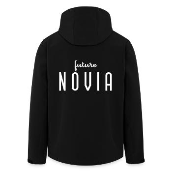 Future Novia Engagement Bridal Shower Wedding - Men’s Recycled Softshell Jacket by Stanley/Stella - black - Back - AI Model Male 185 light (185cm)