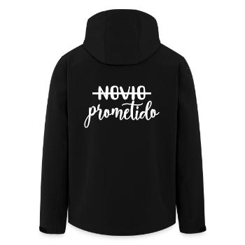 Prometido fiancé fiancé marié à être - Veste softshell homme en polyester recyclé Stanley/Stella - noir - Dos - AI Model Male 185 light (185cm)