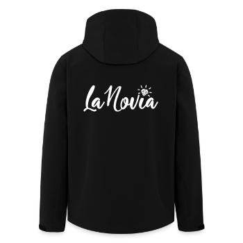 La Novia Girlfriend Engagement Wedding Gift - Men’s Recycled Softshell Jacket by Stanley/Stella - black - Back - AI Model Male 185 light (185cm)