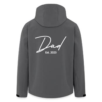 Dad Est. 2023, Dad To Be, Pregnancy Announcement - Men’s Recycled Softshell Jacket by Stanley/Stella - black - Back - AI Model Male 185 light (185cm)