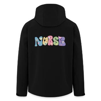 Cool Flower Nurse Cadeau pour les infirmières futures infirmières - Veste softshell homme en polyester recyclé Stanley/Stella - noir - Dos - AI Model Male 185 light (185cm)