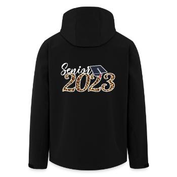 Senior 2023 Leopard Skin Graduate Graduation Geschenk - Recycelte Männer Softshell-Jacke von Stanley/Stella - Schwarz - Hinten - AI Model Male 185 light (185cm)