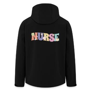 Cool Flower Nurse Cadeau pour les infirmières futures infirmières - Veste softshell homme en polyester recyclé Stanley/Stella - noir - Dos - AI Model Male 185 light (185cm)