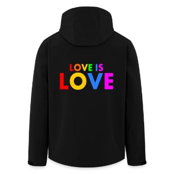 Love is love - Veste softshell homme en polyester recyclé Stanley/Stella - noir - Dos - AI Model Male 185 light (185cm)