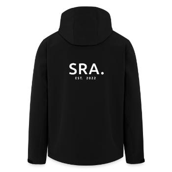 Sra. Est. 2022 Verlobung Brautdusche Hochzeit - Recycelte Männer Softshell-Jacke von Stanley/Stella - Schwarz - Hinten - AI Model Male 185 light (185cm)