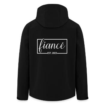 Fiancé Est. 2023 Engagement Gift Groom's Wedding - Men’s Recycled Softshell Jacket by Stanley/Stella - black - Back - AI Model Male 185 light (185cm)