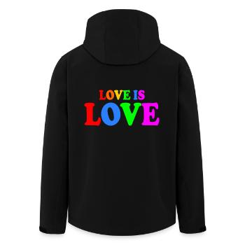 Love is love - Men’s Recycled Softshell Jacket by Stanley/Stella - black - Back - AI Model Male 185 light (185cm)