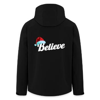 Santa Claus Hat Believe In Santa Xmas Party Gift - Men’s Recycled Softshell Jacket by Stanley/Stella - black - Back - AI Model Male 185 light (185cm)