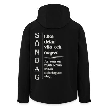 Dimanche – Repos avec une touche d’anxiété - Veste softshell homme en polyester recyclé Stanley/Stella - noir - Dos - AI Model Male 185 light (185cm)