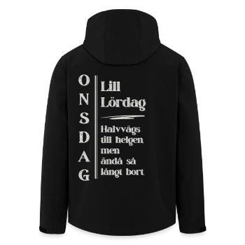 Wednesday - Lill Saturday – a Wednesday classic - Men’s Recycled Softshell Jacket by Stanley/Stella - black - Back - AI Model Male 185 light (185cm)
