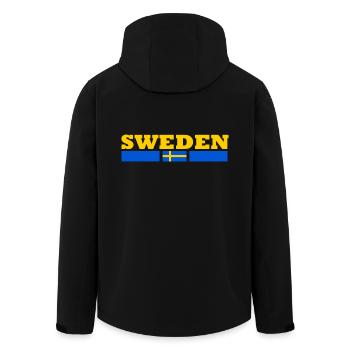 Schweden Flagge - Recycelte Männer Softshell-Jacke von Stanley/Stella - Schwarz - Hinten - AI Model Male 185 light (185cm)