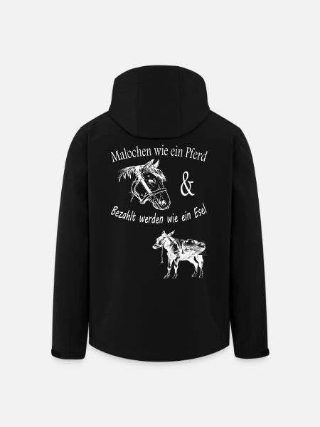 Malochen wie ein Pferd - Recycelte Männer Softshell-Jacke von Stanley/Stella - Schwarz
