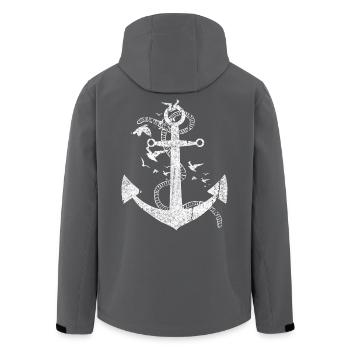 Distressed Anchor Maritime Design - Recycelte Männer Softshell-Jacke von Stanley/Stella - Schwarz - Hinten - AI Model Male 185 light (185cm)