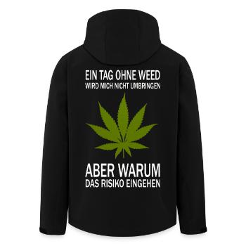 A day without weed - Men’s Recycled Softshell Jacket by Stanley/Stella - black - Back - AI Model Male 185 light (185cm)