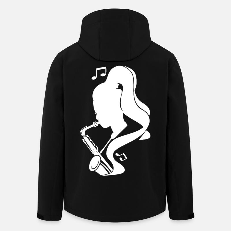 Saxophonistin Skizze - Recycelte Männer Softshell-Jacke von Stanley/Stella - Schwarz
