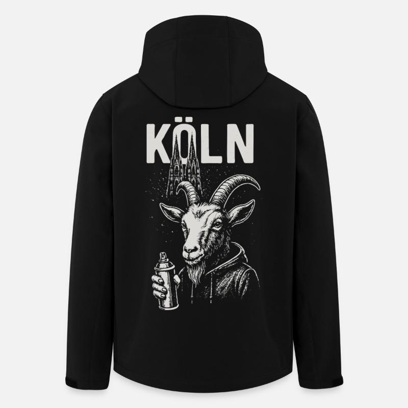 Kölner Streetstyle Ziege - Recycelte Männer Softshell-Jacke von Stanley/Stella - Schwarz