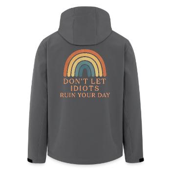 don t let idiots ruin your day - Men’s Recycled Softshell Jacket by Stanley/Stella - black - Back - AI Model Male 185 light (185cm)