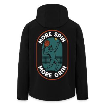Padel Plus Spin Plus Grin Joueur drôle - Veste softshell homme en polyester recyclé Stanley/Stella - noir - Dos - AI Model Male 185 light (185cm)