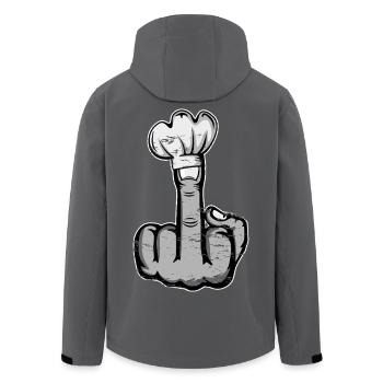 Mittelfinger Stinkefinger Kochmütze Design - Recycelte Männer Softshell-Jacke von Stanley/Stella - Schwarz - Hinten - AI Model Male 185 light (185cm)