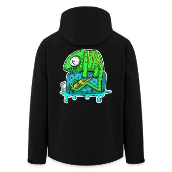 Chamäleon Energydrink Dose. Cartoon Comic Grafitti - Recycelte Männer Softshell-Jacke von Stanley/Stella - Schwarz - Hinten - AI Model Male 185 light (185cm)
