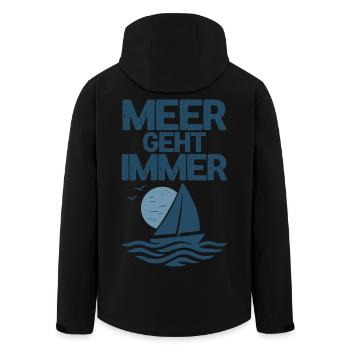 Motif de la mer est toujours synonyme de navigation - Veste softshell homme en polyester recyclé Stanley/Stella - noir - Dos - AI Model Male 185 light (185cm)