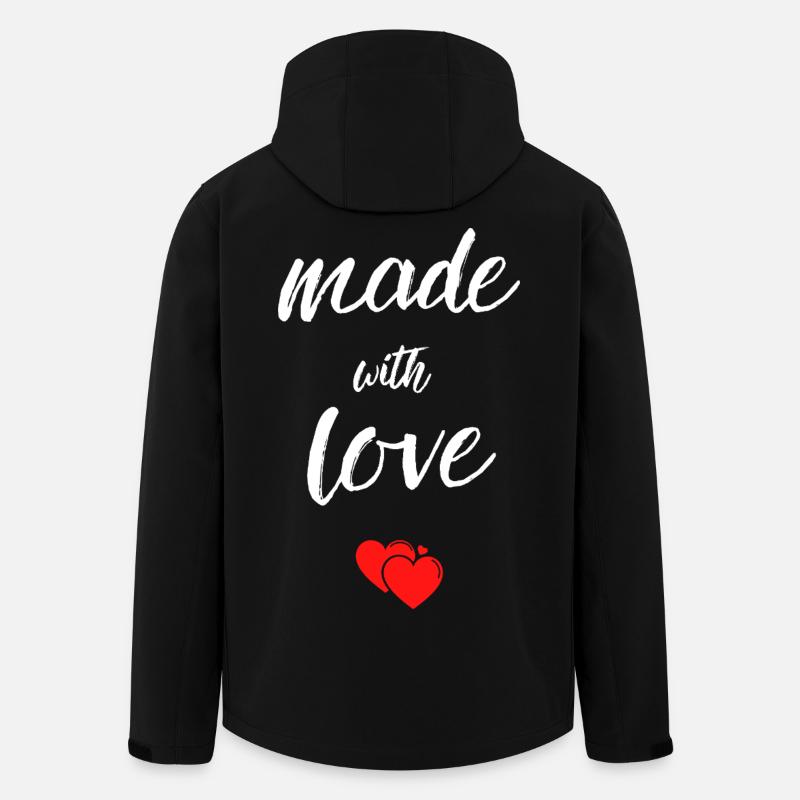 Fait avec des cœurs d’amour - Veste softshell homme en polyester recyclé Stanley/Stella - noir
