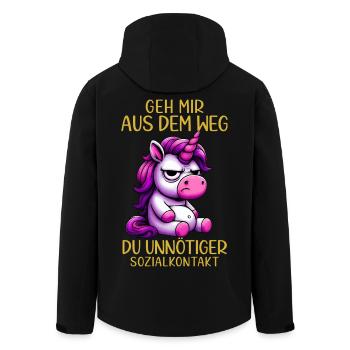 Geh mir aus dem Weg du unnötiger Sozialkontakt - Recycelte Männer Softshell-Jacke von Stanley/Stella - Schwarz - Hinten - AI Model Male 185 light (185cm)