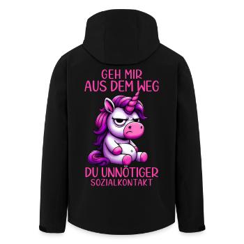Geh mir aus dem Weg du unnötiger Sozialkontakt - Recycelte Männer Softshell-Jacke von Stanley/Stella - Schwarz - Hinten - AI Model Male 185 light (185cm)